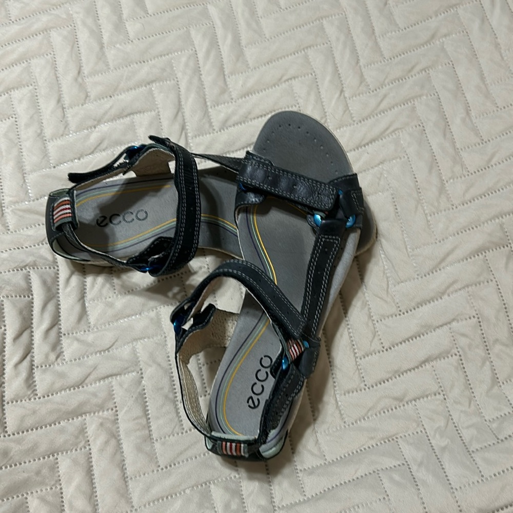 Ecco Navy adjustable strap sandals size 37 (6.5)
